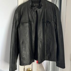 INC black Leather jacket